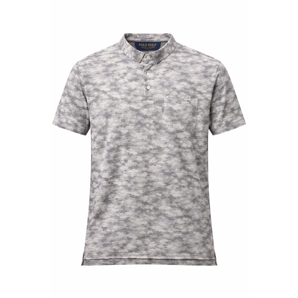 Polo Ralph Lauren Shirt Mens M Gray Camo Military Preppy Casual Athletic